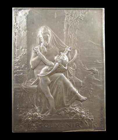 France c.1929 'Souvenir d'amitie' 62mm Silver Plaque - By Dupre