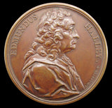 1744 Edmund Halley 55mm Bronze Medal - By Dassier