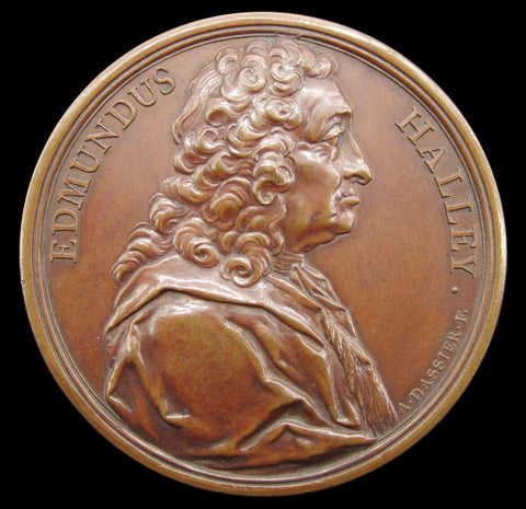 1744 Edmund Halley 55mm Bronze Medal - By Dassier