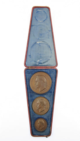 France 1867 Paris Universal Exposition Cased Set of 3 Medals