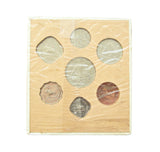 India 1954 7 Coin Proof Set Rupee Down - In Original Packaging