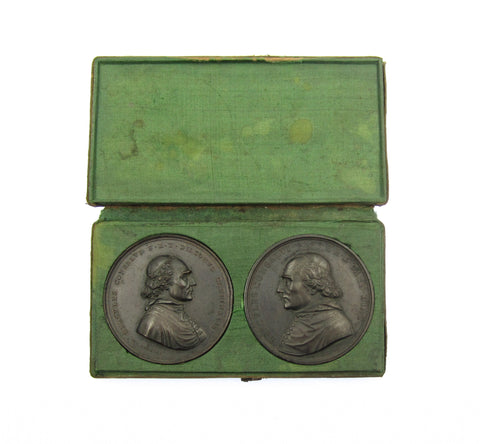 Italy 1824 Cardinal Ercole Consalvi 54mm Bronze Medal Pair - Cased