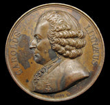 France 1822 Carl Linnaeus Swedish Naturalist 41mm Medal - By Doubois