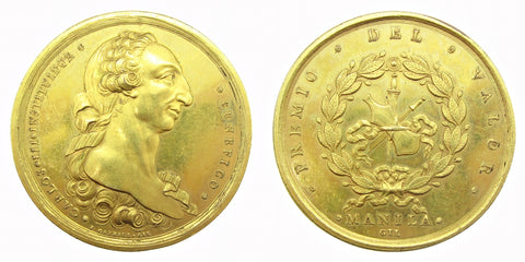 Philippines Manila 1785 Gilt Bronze 'For Valor' Medal