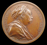 1740 Martin Folkes 54mm Bronze Medal - By Dassier