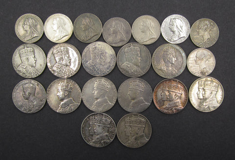 Bulk Lot Of 21 x Victoria - George VI Silver Coronation & Jubilee Medals