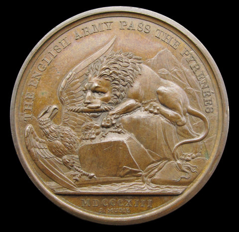 1813 English Army Pass The Pyrenees Bronze Medal - By Brenet