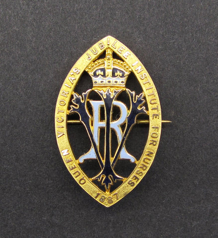 1887 Queen Victoria's Jubilee Institute For Nurses 9ct Gold Badge