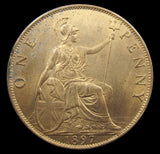 Lot of 6 x Bronze Pennies 1896-1905 - UNC