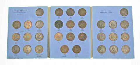 1860-1967 Complete Date Run Of Pennies In Whitman Folders