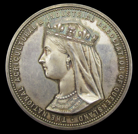 Australia 1887 Jubilee Exhibition Agricultural 51mm Silver Medal - By Wyon