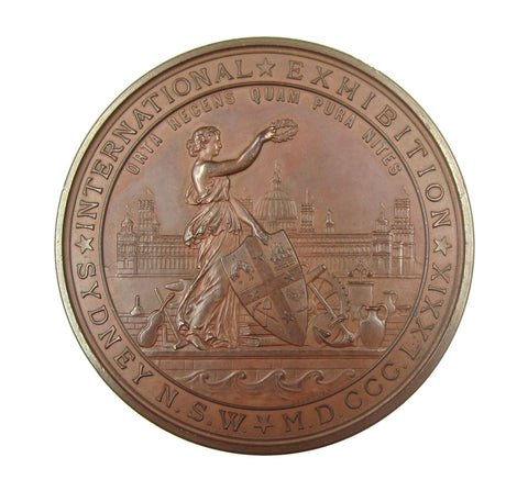 Australia 1879 Sydney International Exhibition 76mm Medal - By Wyon