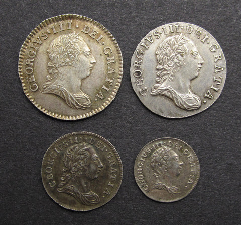 George III 1784 Full Maundy Set - VF+
