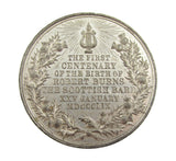 1859 Centenary Of Birth Of Robert Burns 41mm Medal - By Moore