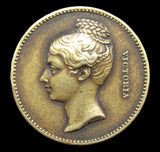 1837 Victoria Visit To The City Of London Guildhall 22mm Medal - By Wyon