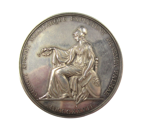 1827 University College London 38mm Silver Prize Medal - Cased