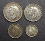 George VI 1937 Full Maundy Set - FDC