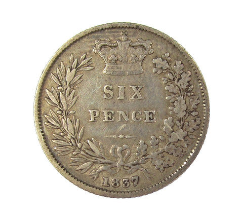 William IV 1837 Sixpence - VF