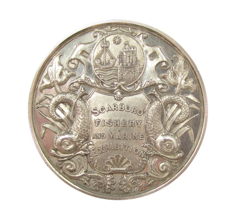 c.1900 Scarborough Fishery & Marine Exhibition 38mm Silver Medal Pair