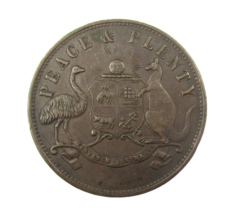 Australia 1858 Melbourne Peace & Plenty Token - GVF
