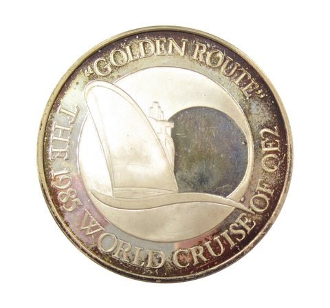 1985 Queen Elizabeth II World Cruise 45mm Silver Medal