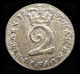 George II 1737 Maundy Twopence - GVF