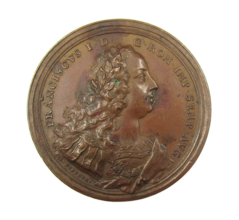 Germany 1745 Franz I Entry Into Frankfurt 44mm Bronze Medal