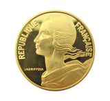 France 1977 4 Coin Gold Proof Piedfort Set - 20 Centimes Down