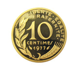 France 1977 4 Coin Gold Proof Piedfort Set - 20 Centimes Down