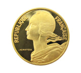 France 1977 4 Coin Gold Proof Piedfort Set - 20 Centimes Down