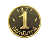 France 1977 4 Coin Gold Proof Piedfort Set - 20 Centimes Down