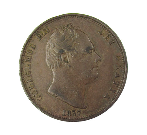 William IV 1837 Halfpenny - VF+