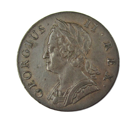 George II 1742 Halfpenny - VF