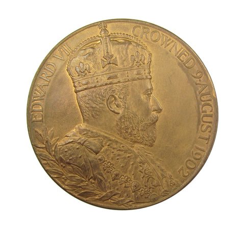 1902 Edward VII Coronation 55mm Bronze Medal - Cased