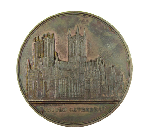 1855 Lincoln Cathedral 59mm Bronze Medal - By Wiener