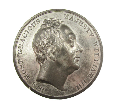 1837 Death Of William IV 54mm White Metal Medal