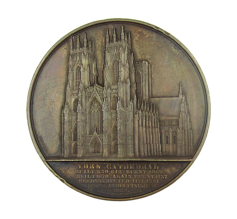 1855 York Cathedral 59mm Bronze Medal - By Wiener