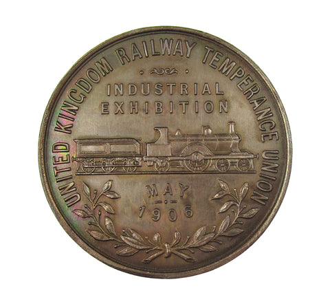1906 UK Railway Temperance Union Industrial Exhibition 45mm Medal