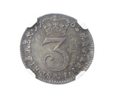 George III 1763 Maundy Threepence - NGC MS64