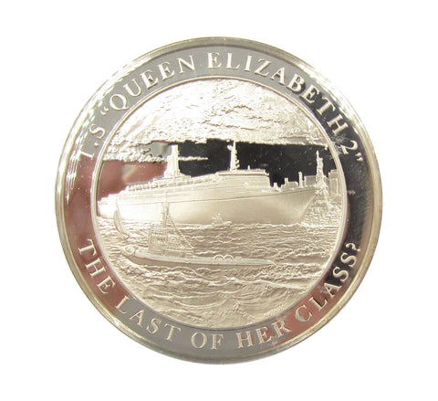 1969 T.S Queen Elizabeth II Final Voyage 45mm Silver Proof Medal