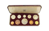 Elizabeth II 1953 10 Coin Cased Proof Set - Crown To Farthing