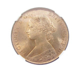Victoria 1862 Halfpenny - NGC MS64+RD