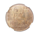 Victoria 1862 Halfpenny - NGC MS64+RD