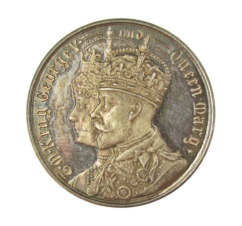 1911 Coronation Gerhartz & Co Bradford 38mm Silver Medal