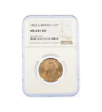 Victoria 1862 Halfpenny - NGC MS64+RD