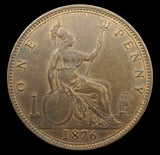 Victoria 1876 H Penny - EF