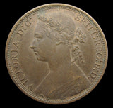 Victoria 1876 H Penny - EF