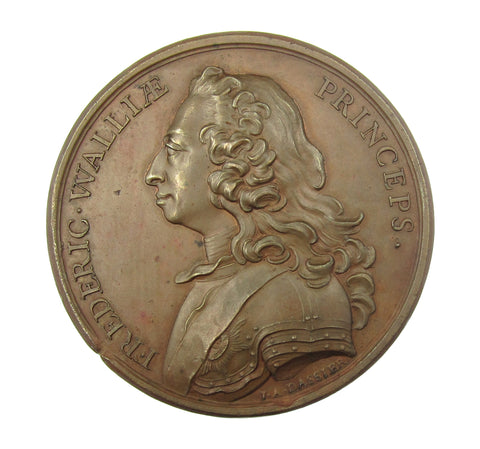 c.1750 Frederick Prince Of Wales 55mm Bronze Medal - By Dassier