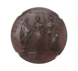 1727 Coronation Of Caroline 34mm Bronze Medal - NGC MS63