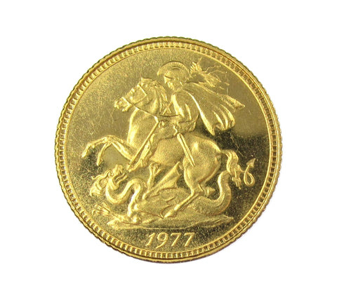 1977 Elizabeth II Silver Jubilee 19mm 9ct Gold Medal